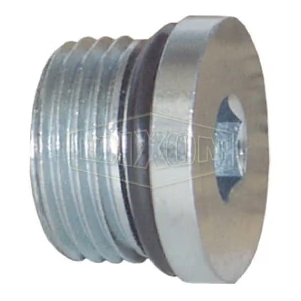 Hex Head Hollow Pipe Plug, 2-1/2-12 Nominal, Male SAE O-Ring Boss, Steel, Domestic