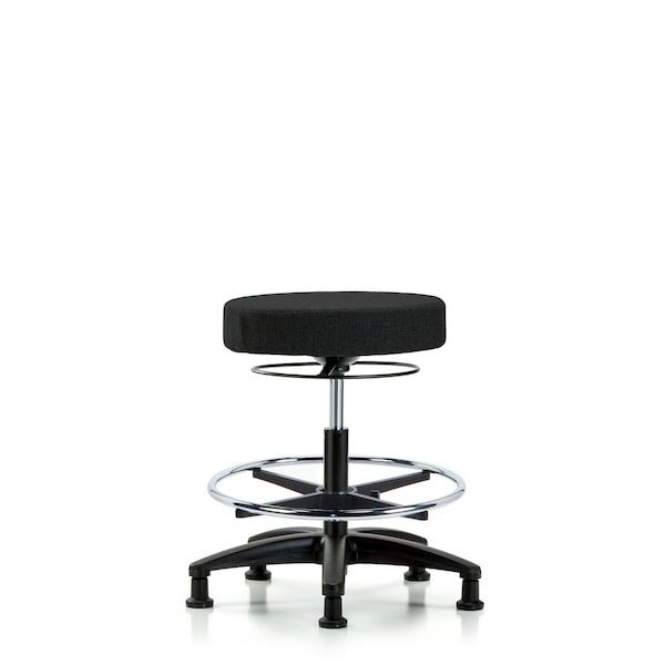 Bench Stool, Med, Fabric, CF, Glides, Blk