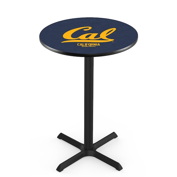 42" Blk Wrinkle Cal Pub Table, 36" dia. Top