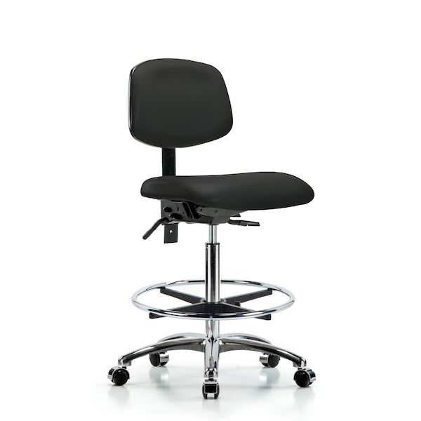 Chair, Vin, Hi Bench, Chr Tilt CF Cast, Blk, No Arms, 26" to 35-1/2" Height, Black