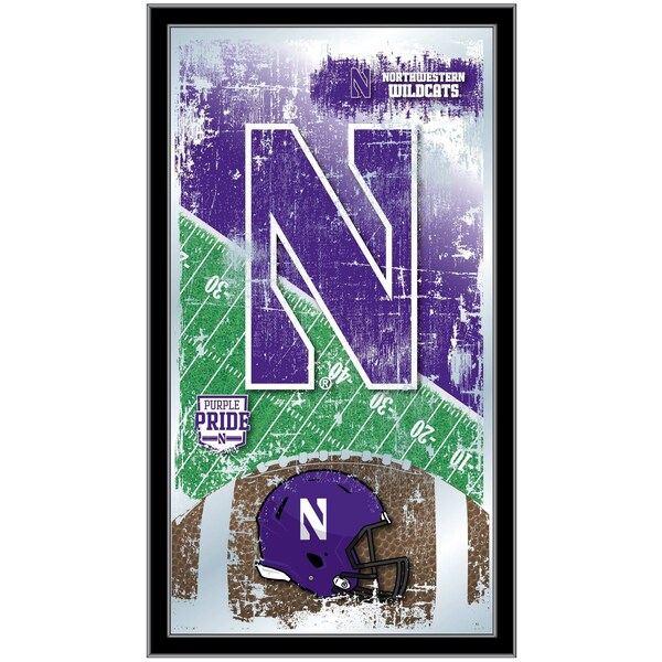 Northwestern 15" x 26" Football Mirror