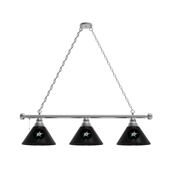 Dallas Stars 3 Shade Billiard Light, Chrome Fixture