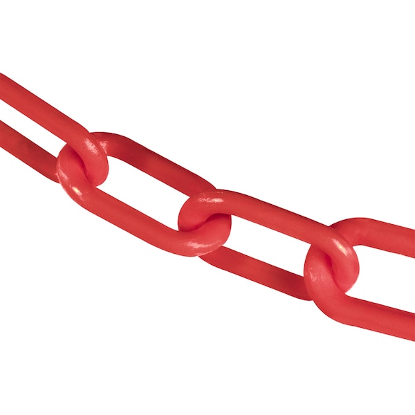 3" x 25' Red Plastic Safety Chain