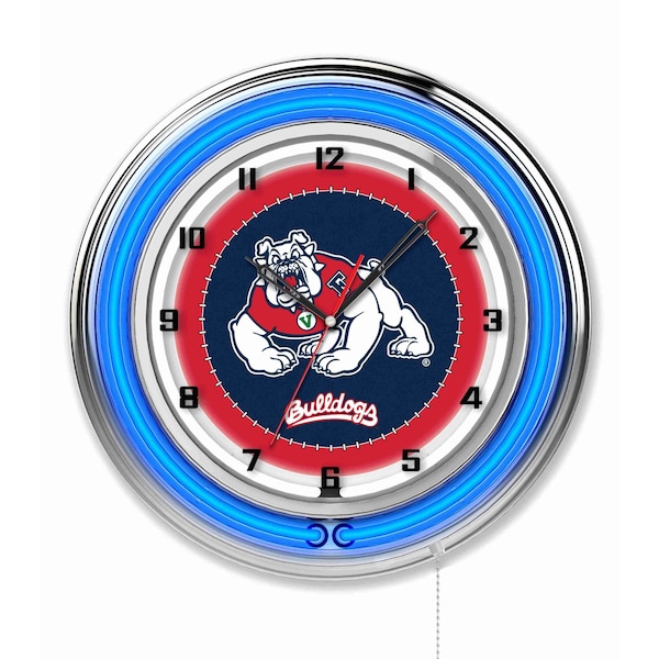 Fresno State University Double Neon 19" Clock