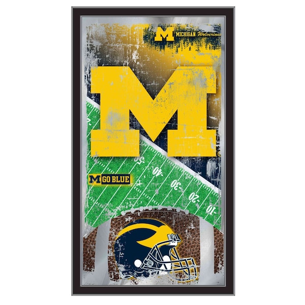 Michigan 15" x 26" Football Mirror