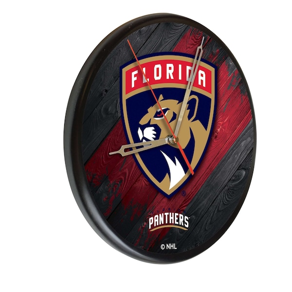 Florida Panthers 13" Solid Wood Clock