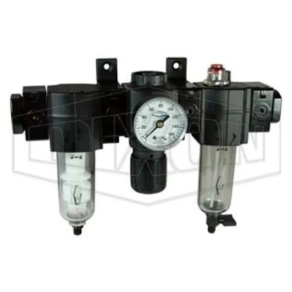 Norgren by  Compact Relieving Combination Unit, 1/4 in Port, 70 SCFM Flow Rate, Polycarbonate Bowl,