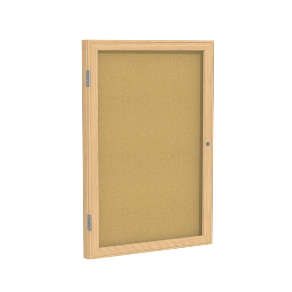 Enclosed Cork Bulletin Board 36"x30", 1 Door