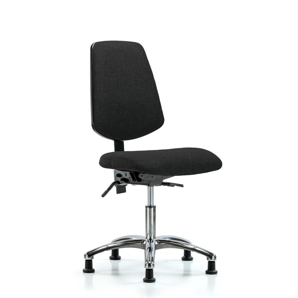 Desk Chair Fab Desk Chair, Med, Bk, Glds, Blk, No Arms, 19" to 24" Height, Fabric, Black