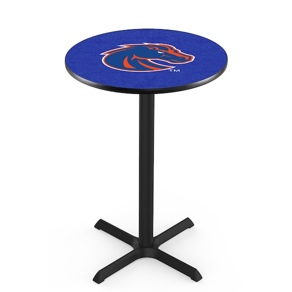42" Blk Wrinkle Boise State Pub Table, 36" dia. Top