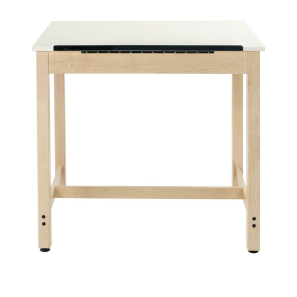 Rectangle Drafting Table, 42" W, 44" L, 39-3/4" H, HPL Top, Almond