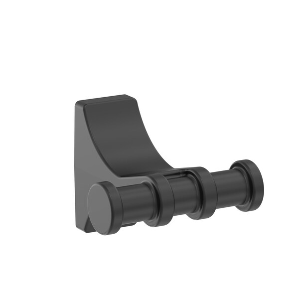 Davenport Matte Black Transitional Double Robe Hook