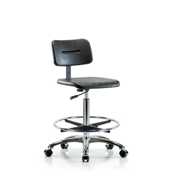 Basic Poly Hi Ben Chair, Chrm, CF, Casters