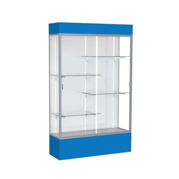 Lighted Floor Display Case 48x80x16, White