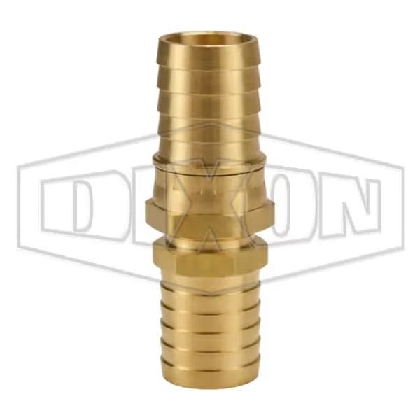 Hose Coupling with Hex Nut, 3/4-11-1/2 x 1 in Nominal, Garden Hose Thread x Hose Barb End Style, Bra