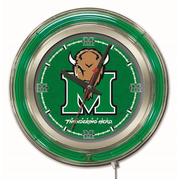 Marshall University Double Neon 15" Clock