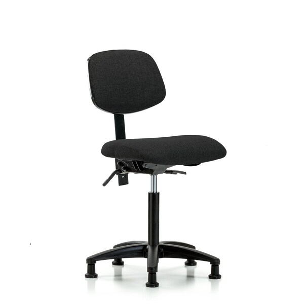 Chair, Fabric, Med Bench, Tilt Glides, Blk, No Arms, 22" to 29" Height, Black