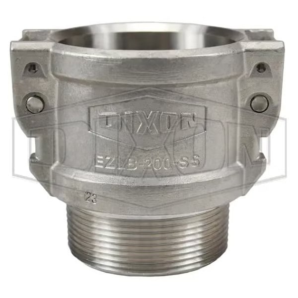 EZLink Type B Armless Cam and Groove Coupling, 1-1/2 in Nominal, Coupler x MNPT End Style, 316 Stai