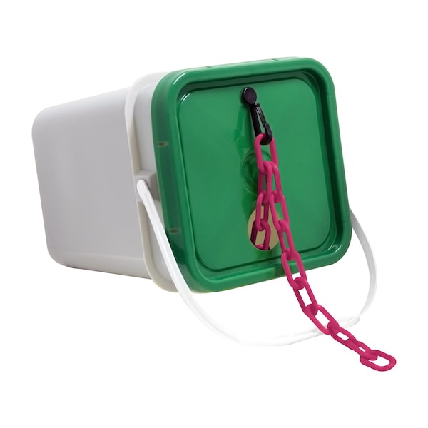 2" x 160' Safety Pink Plastic Safety Chain - Pail