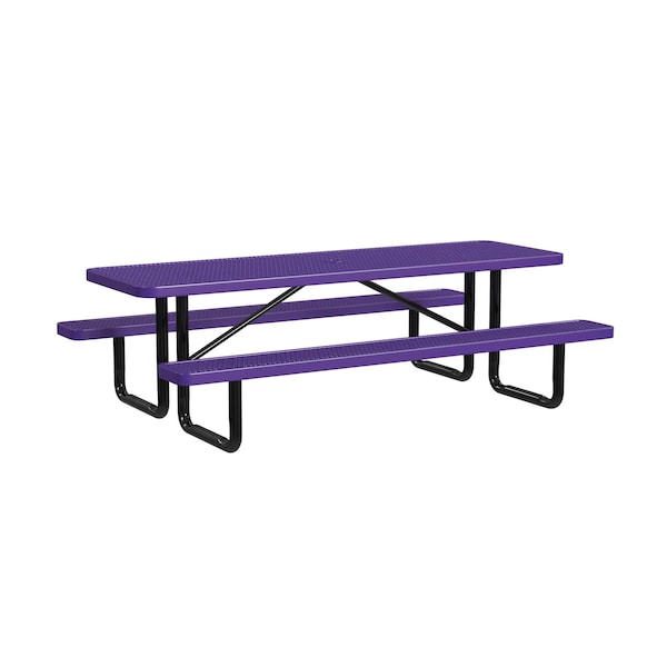 Rectangle Portable Picnic Table, Purple, 8 ft L