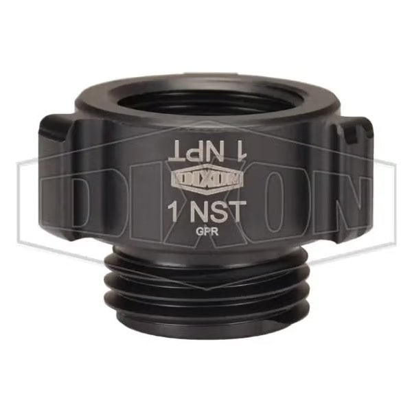 Style N37 Rocker Lug Hydrant Adapter, 1 in, FNPT x Male NST NH Connection, Aluminum, Hardcoat Anod