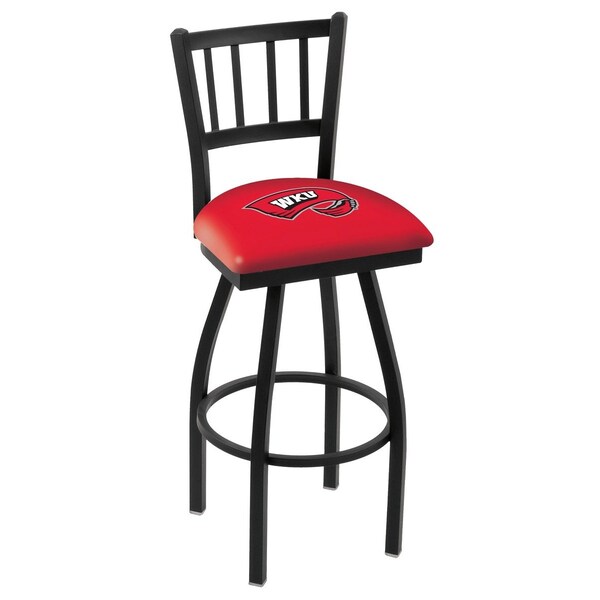 25" Blk Wrinkle Western Kentucky Swivel Bar Stool, Jailhouse Back