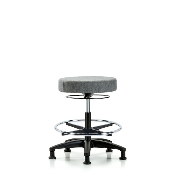 Bench Stool, Med, Fabric, CF, Glides, Gry