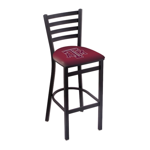 25" Blk Wrinkle Texas A&M Stationary Counter Stool, Ladder Back