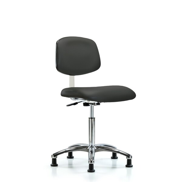 Clean Room Chair Med Ben Chair, Vin, Chrm, Glds, Gry, CL10, 22" to 29" Height, Vinyl, Charcoal