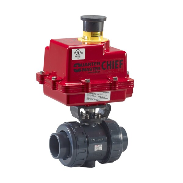 Valve, ActuatedBall, 2-1/2", T-21, PVC/EPDM