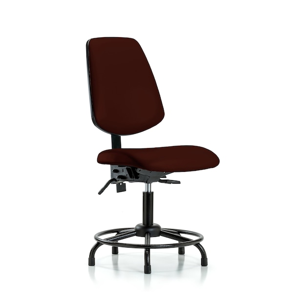 Desk Chair No Arms, 18" to 23" Height, Vinyl, Burgundy