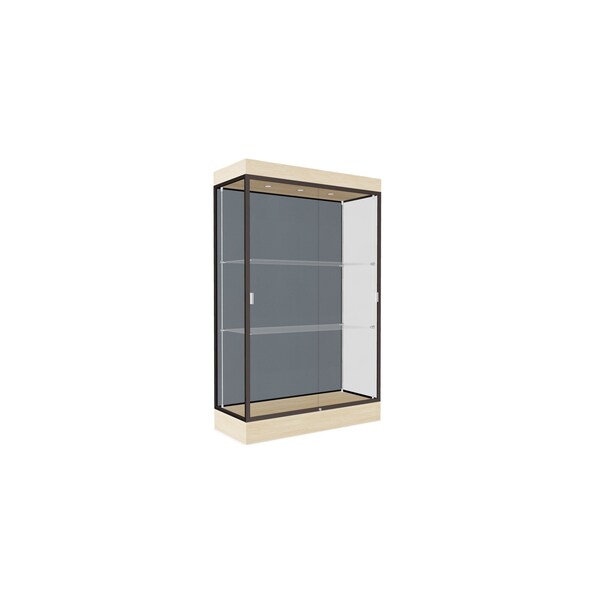 Lighted Floor Display Case 48x76x20, 6" Base, Bronze