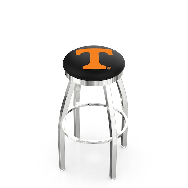 25" Chrome Tennessee Swivel Bar Stool, Accent Ring