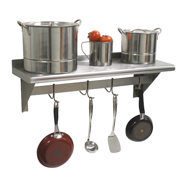 Shelf with Pot Rack wall-mounted 108 in.W x 15 in.D