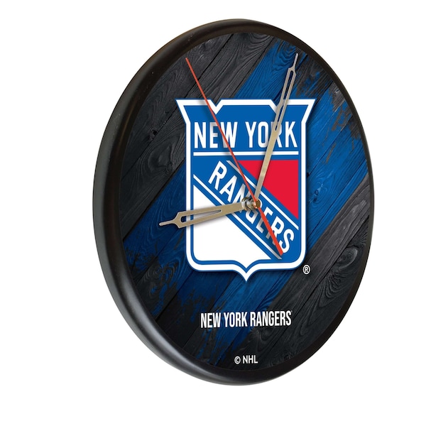 New York Rangers 13" Solid Wood Clock