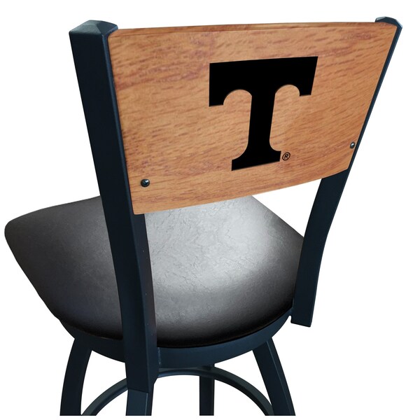 25" Blk Wrinkle Tennessee Swivel Bar Stool, Laser Engraved Back