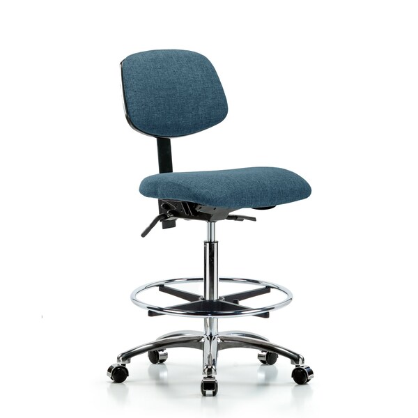 Chair, Fab, Hi Bench, Chr Tilt CF Cast, Blu, No Arms, 26" to 35-1/2" Height, Blue