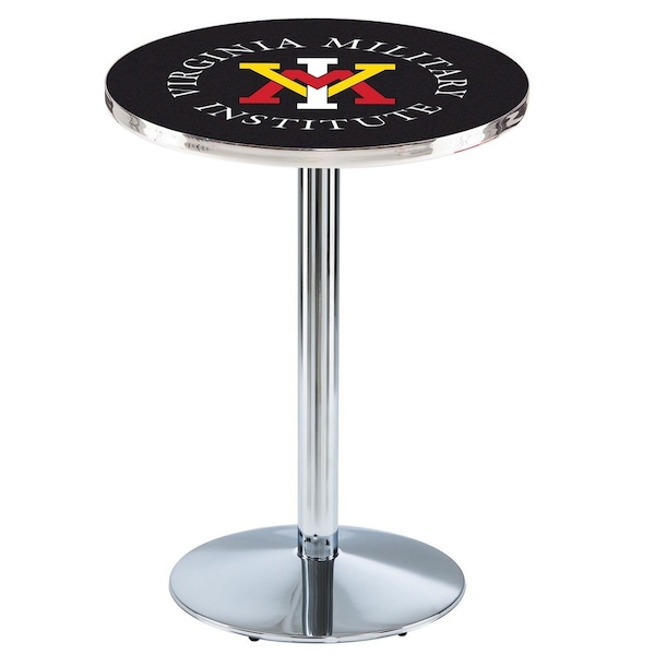 42" Chrome Virginia Military Institute Pub Table, 36" dia. Top