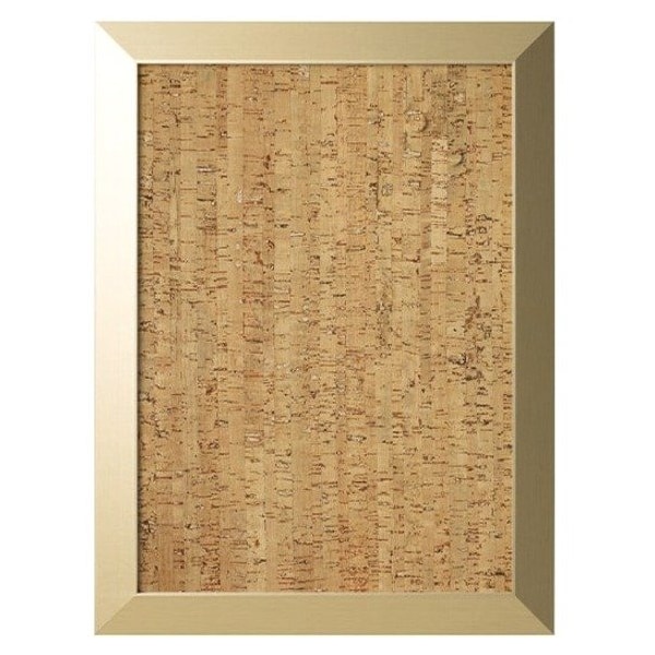 Decorative Cork Bulletin Board, Gold Metallic Frame, 18" X 24"