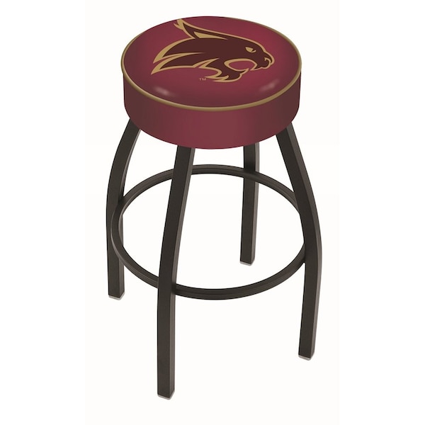 25" 4" Texas State Cushion Seat, Blk Wrinkle Base Swivel Bar Stool