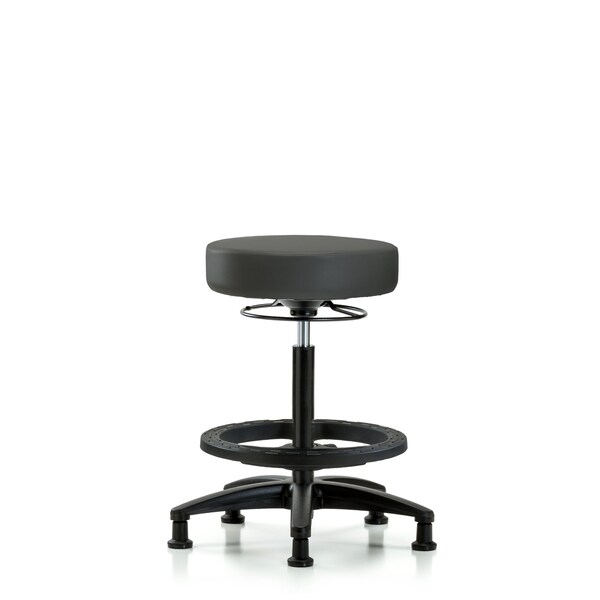 Bench Stool, Hi, Vinyl, BF, Glides, Gry