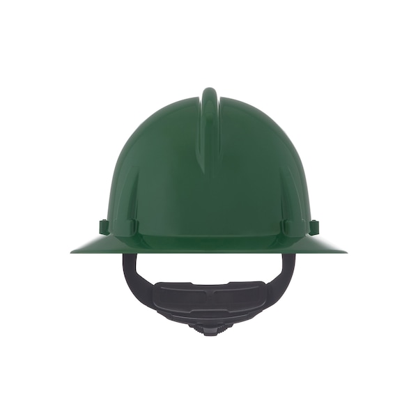 Hard Hat, Topgard, Full Brim, Polycarbonate, Fas-Trac III, Type 1, Class E, Green