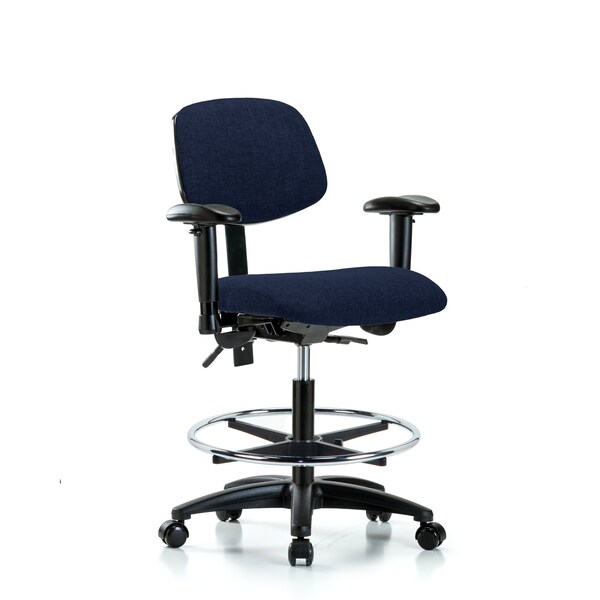 Chair, Fab, Med Bench, Tilt AA CF Cast, Nav, 6-Way Adjustable, 22" to 29" Height, Dark Blue