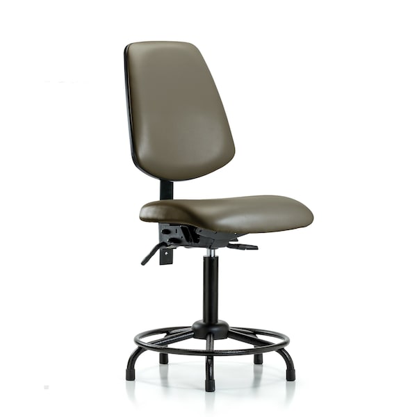 Vinyl Chair, Med Bench, Round Tube Base, Med Back, Tilt, Glides, Taupe