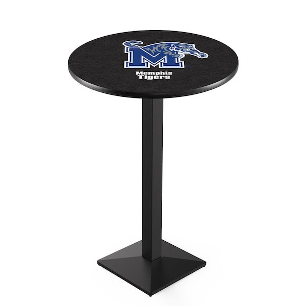 42" Blk Wrinkle Memphis Pub Table, 36" dia. Top