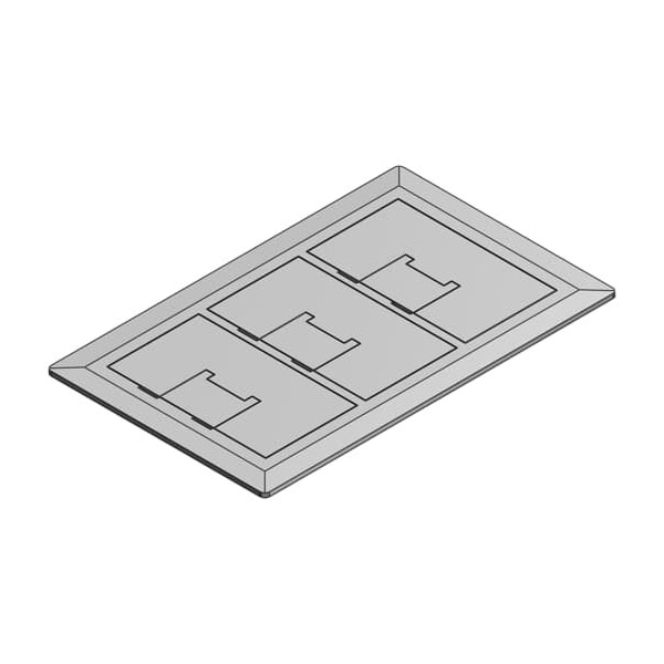 Box Cover, Floor Box Type, 3 Gang, Stainless Steel