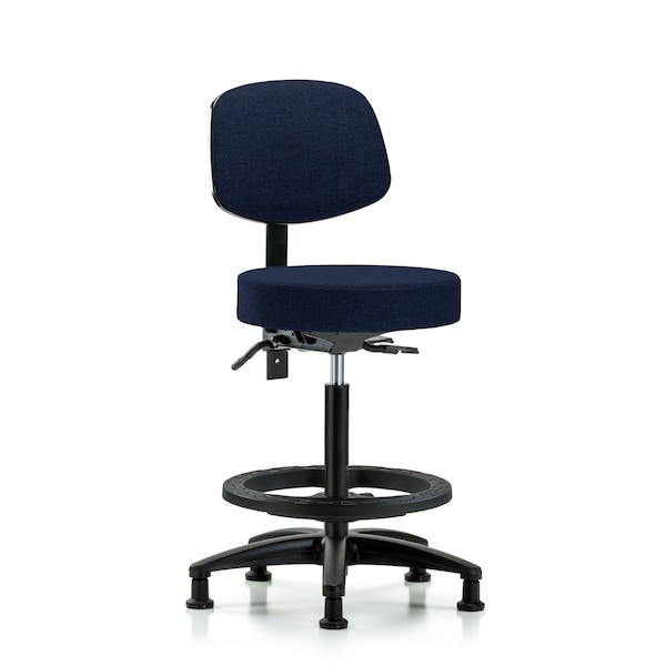 Bench Stool, Hi, Fab, Bk, Tilt, BF, Gld, Nav