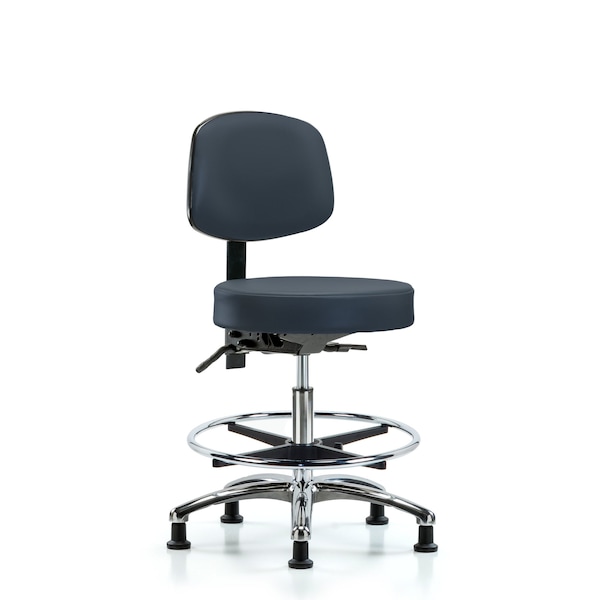 Ben Stool, Med, Vin, Bk Chrome, CF, Gld, Nav