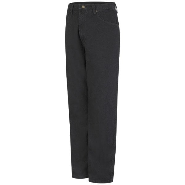 Men's Mns Prewashed Blk Relaxed Fit Jean, 42 in, Black, Cotton