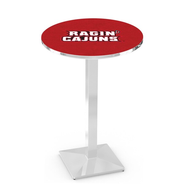 42" Chrome Louisiana-Lafayette Pub Table, 36" dia. Top